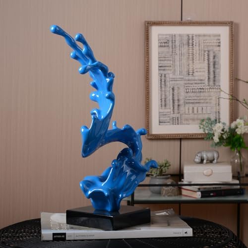 HAUCOZE Modern Sea Wave Sculpture Decor Statue 16 Inch