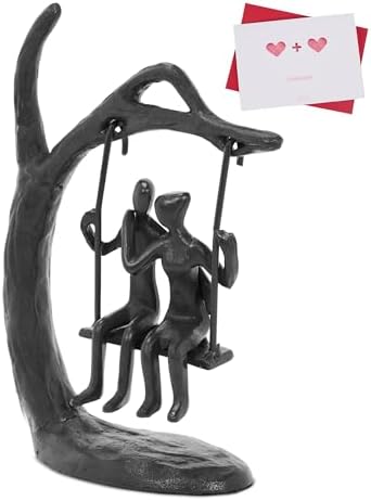 Hanna Roberts Cast Iron Couple Statue for Anniversaries