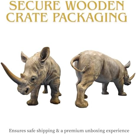 YouFine Bronze Rhinoceros Sculpture 197 Realistic Statue