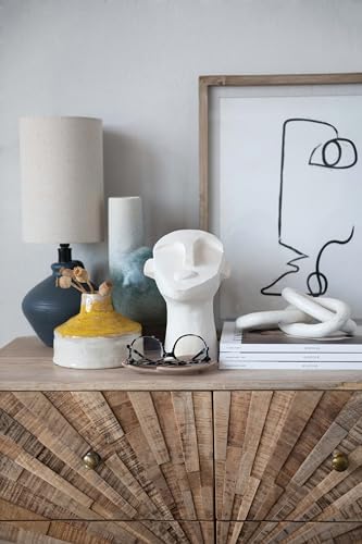 Bloomingville White Cement Face Sculpture 825 H