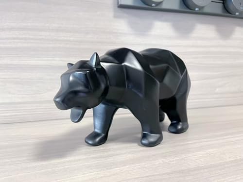 SMRTHMRT Black Bear Geometric Sculpture Statue