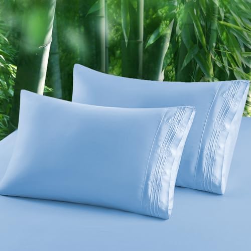 HCORA Bamboo Viscose Pillowcases Set of 2 - 600 Thread Count Cooling