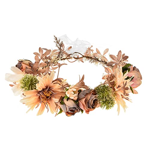 DDazzling Artificial Flower Crown Wedding Headpiece