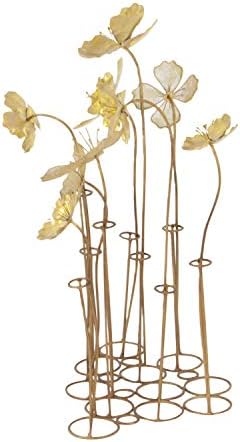 Deco 79 Gold Metal Floral Statue Decor 16x9x21