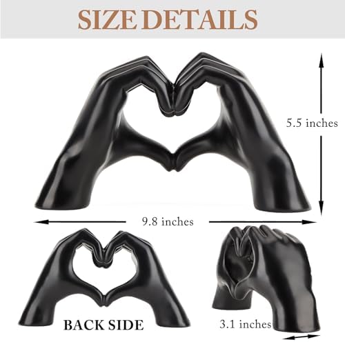 Heart Hands Sculpture for Him - Gold Living Room Decor