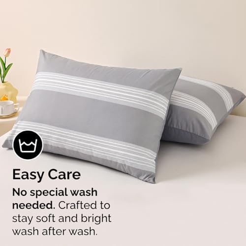 FISHDRU Queen Pillow Cases 2 Pack - Soft Fade-Resistant Wrinkle-Free