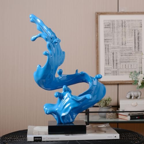 HAUCOZE Modern Sea Wave Sculpture Decor Statue 16 Inch