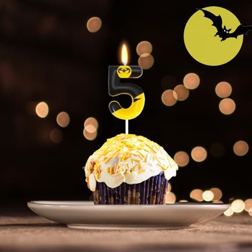OGnomiFX 5th Birthday Bat Candle - Hero Theme Decor