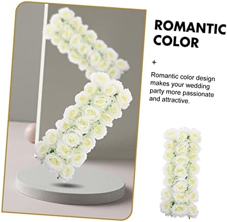 3D Fake Rose Flower Wall Panels 46x16cm Beige