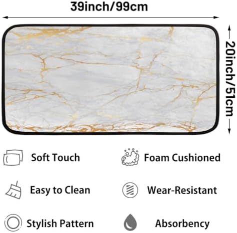Marble Pattern Anti Fatigue Kitchen Rug Mat 39x20in