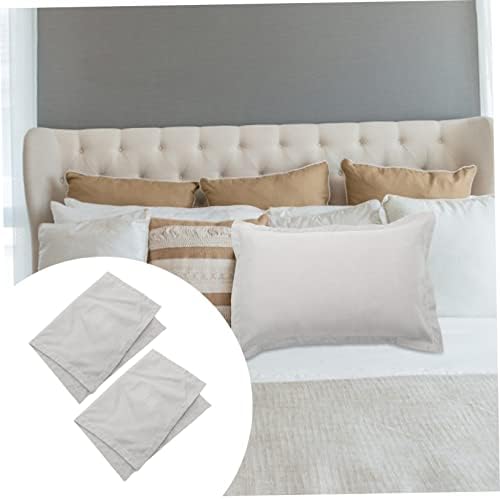 PRETYZOOM 2Pcs Solid Color Pillow Cases Grey