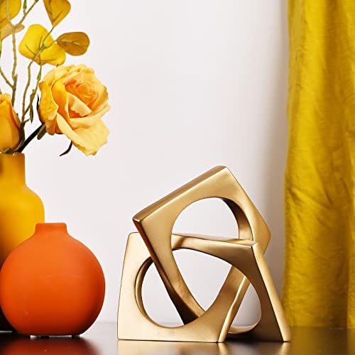 Gold Knot Statue for Coffee Table Centerpiece Decor