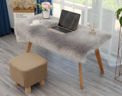 CHITONE Fluffy Faux Fur Rug Mat 2x3ft Sheepskin Floor Cover