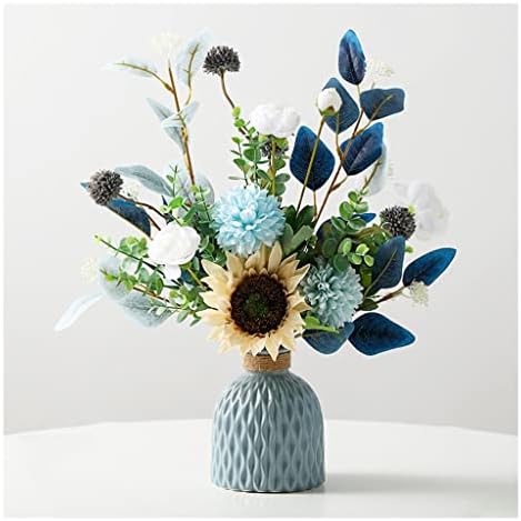 Lifelike Artificial Flower Branch Vase Set - Blue 1