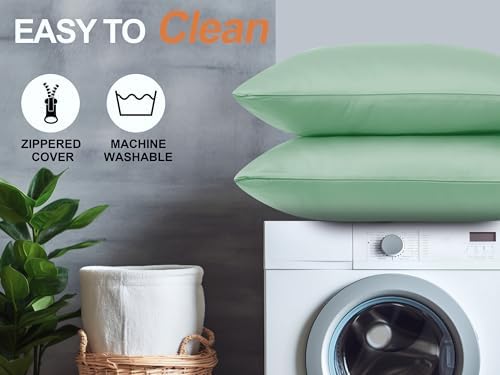 Zaizaihome King Size Pillowcases Set of 2 Sage Green