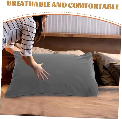 KICHOUSE 2pcs Washable Pillowcases with Solid Color Design