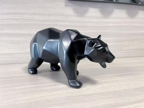SMRTHMRT Black Bear Geometric Sculpture Statue