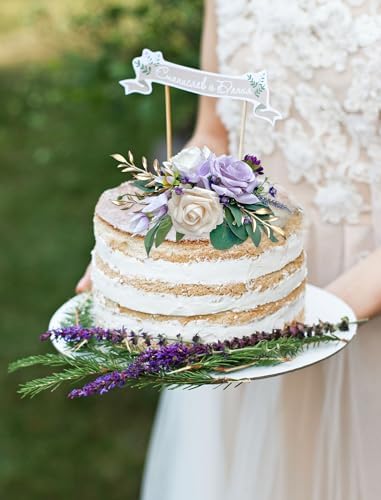 CherishedMoments 3Pcs Purple Cake Topper Set