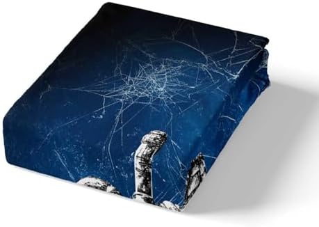 Manfei Nautical Anchor Sheet Set Trippy Blue Black Deep Pocket Twin