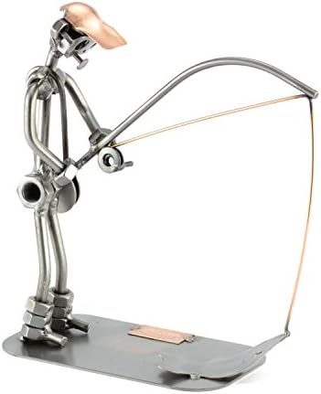Fisherman Sculpture Nuts and Bolts Handmade Ornament