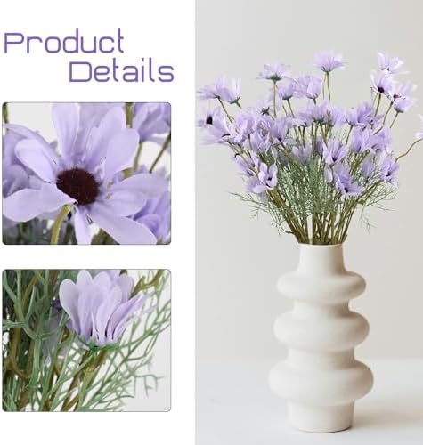 Artificial Silk Daisy Branches 12PCS Purple