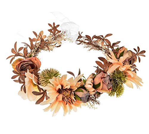 DDazzling Artificial Flower Crown Wedding Headpiece