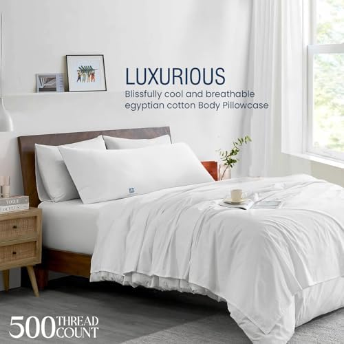Luxurious Body Pillow Cover 100 Egyptian Cotton 500 Thread Count