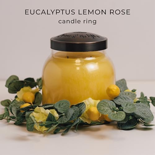 A Cheerful Giver Eucalyptus Lemon Rose Artificial Wreath Candle Ring