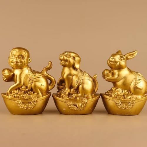 Julrybox Chinese Zodiac Monkey Brass Statue