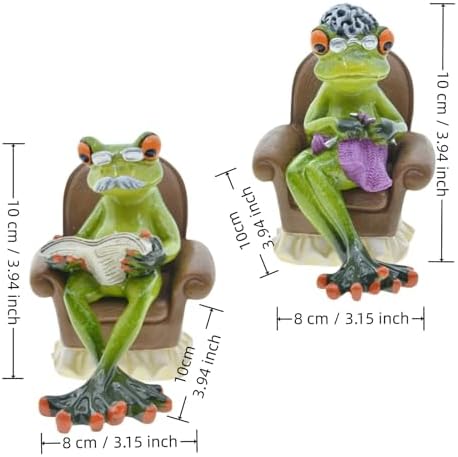 Queemie Creative Retired Frog Couple Resin Statues