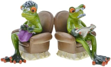 Queemie Creative Retired Frog Couple Resin Statues