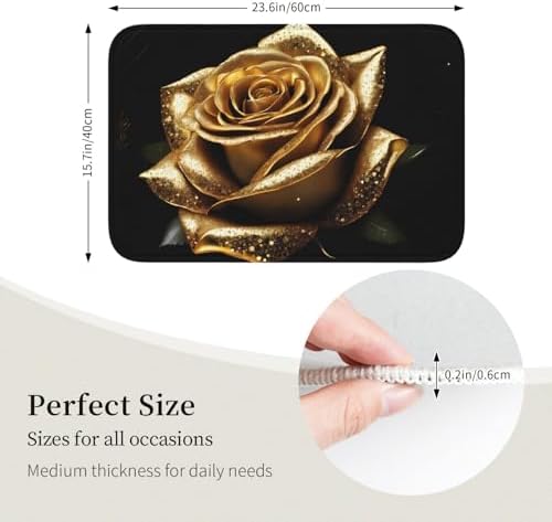 Gold Rose Crystal Velvet Area Rug 40x60