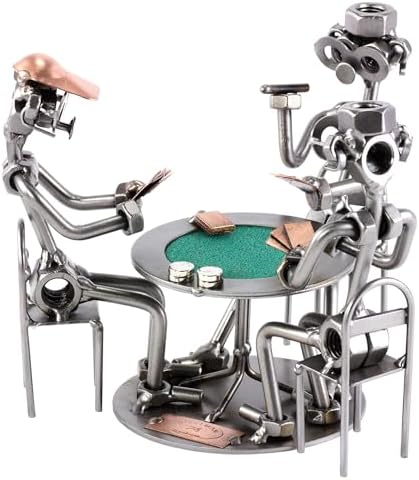 Steelman24 Poker Player Sculpture Nuts and Bolts Figurine