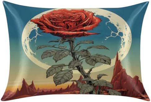 GzLeyigou Desert Rose Satin Pillowcase King Size 20x40in