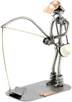 Fisherman Sculpture Nuts and Bolts Handmade Ornament