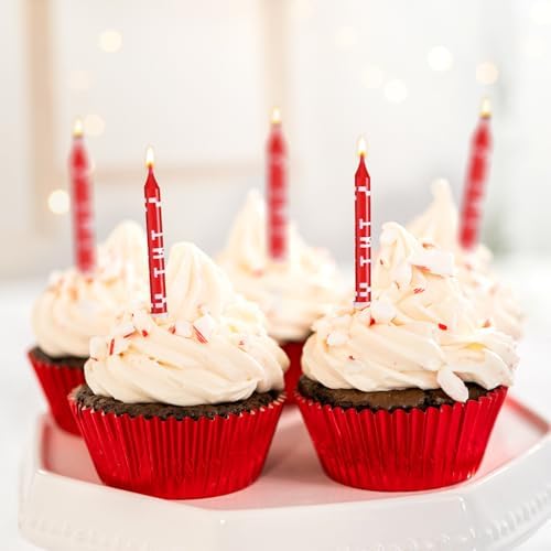 12pcs Red Pixel TNT Birthday Candles for Cakes