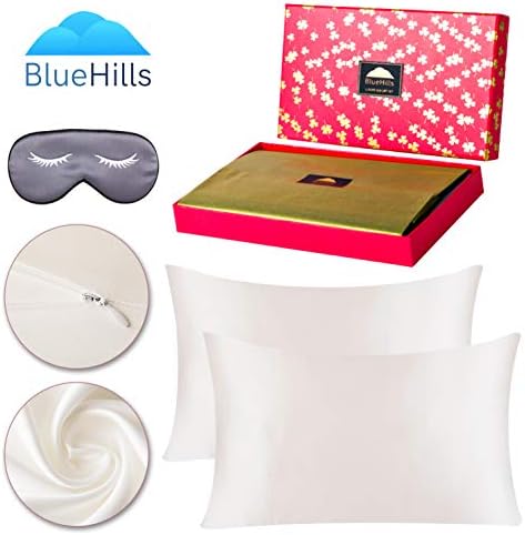 BlueHills 22 Momme Pure Silk Pillowcase Gift Set 2 Pack