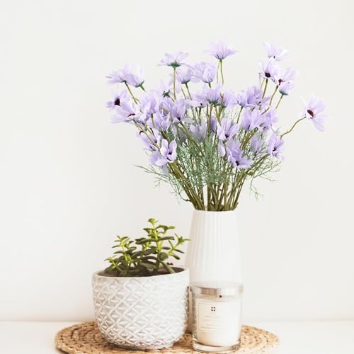 Artificial Silk Daisy Branches 12PCS Purple