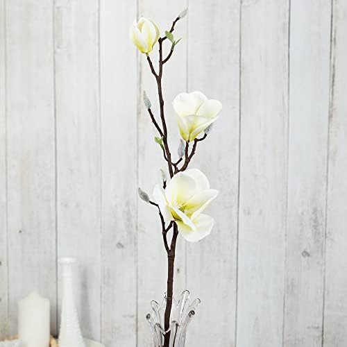 Factory Direct Craft Artificial Cream Magnolia Branch - 31 Inches