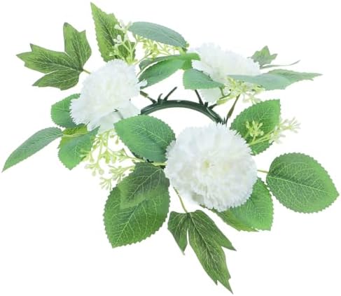 ABOOFAN Artificial Flower Candle Ring Wreath for Weddings
