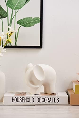 Modern Simple Ceramic White Elephant Home Decor