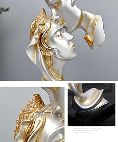 Yahu Lando Gold Resin Kissing Couple Statue