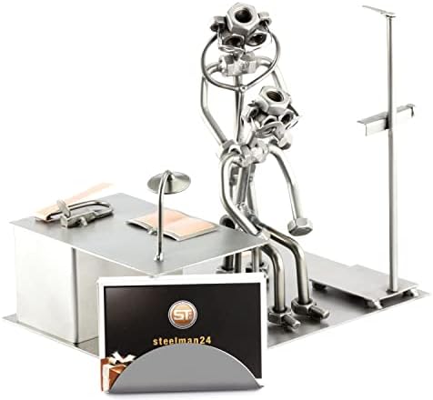 Doctor with Business Card Holder Sculpture Nuts and Bolts Handmade 1
