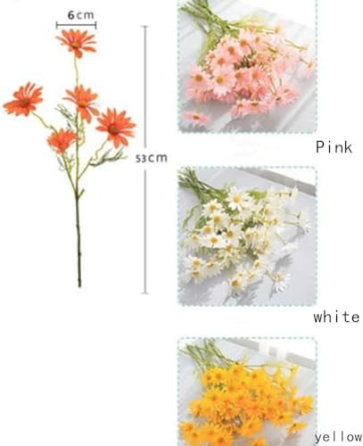 OUKEYI Artificial Flowers 10 Bundles White Yellow