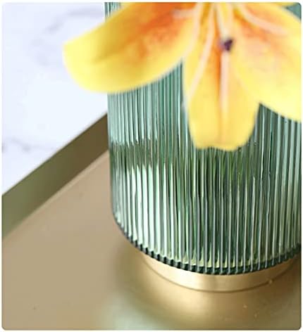 Artificial Lily Flowers with Glass Vase for Home Decor