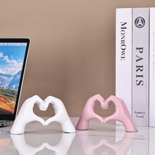 DOVDOV White Heart Hand Statue for Home Decor