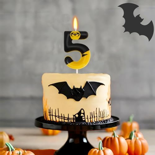 OGnomiFX 5th Birthday Bat Candle - Hero Theme Decor