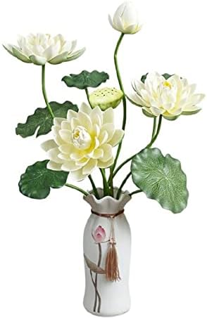 GaRcan Artificial Lotus Flower Arrangement with Pot