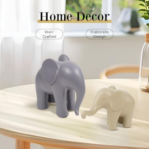 FewSkoy Mom and Baby Elephant Statues Home Decor