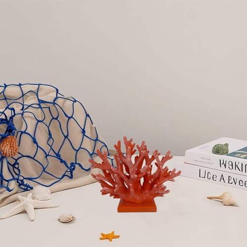 58 H Red Orange Coral Decor - Resin Statue